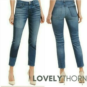 3X1 // w3 shadow blue straight authentic crop denim jeans
